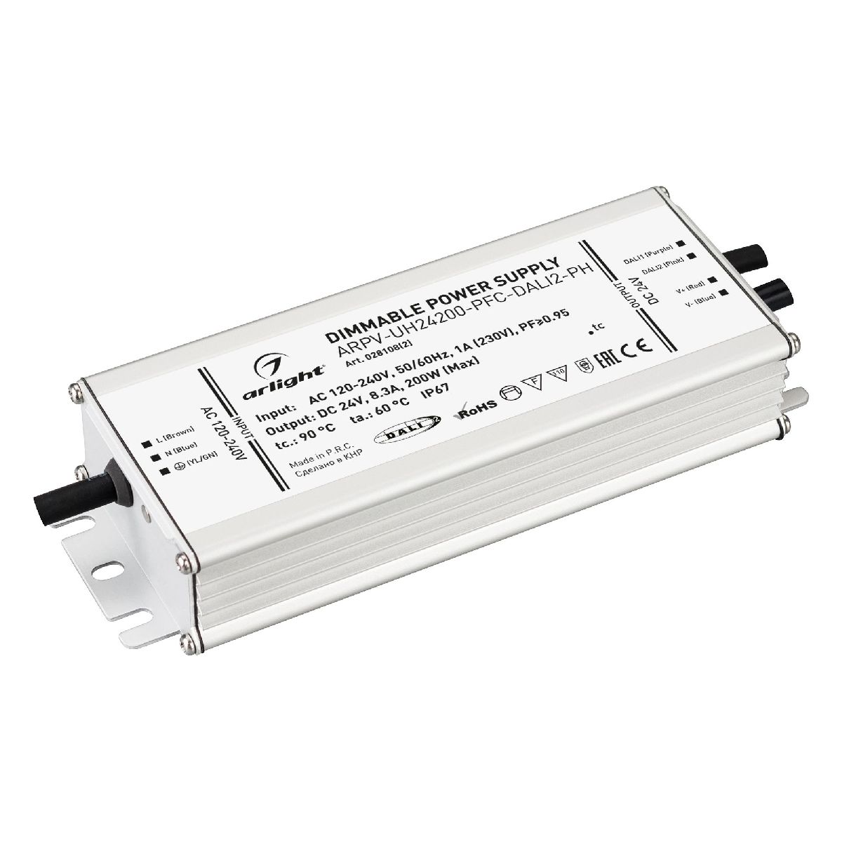 Блок питания ARPV-UH24200-PFC-DALI2-PH (24V, 8.3A, 200W, IP67) 028108(2)