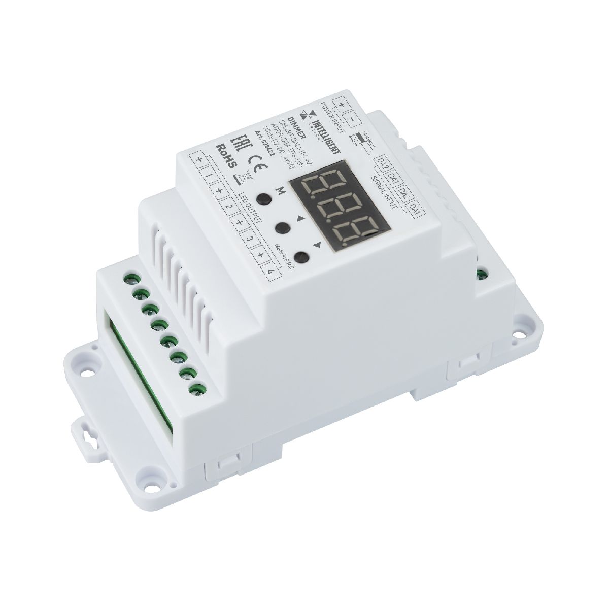 Диммер SMART-DALI-104-62-ADDR-DIM-DT6-DIN White (12-24V, 4x5A) 028422