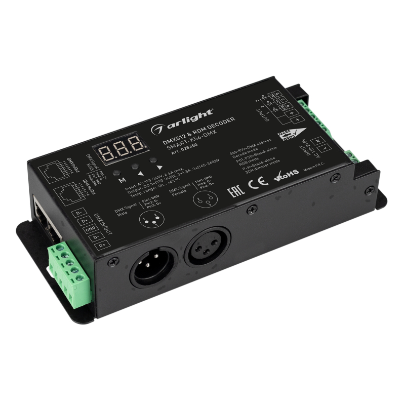 Декодер Smart-K56-DMX (230V, 3x1.5A, XLR3, 2.4G) 028450