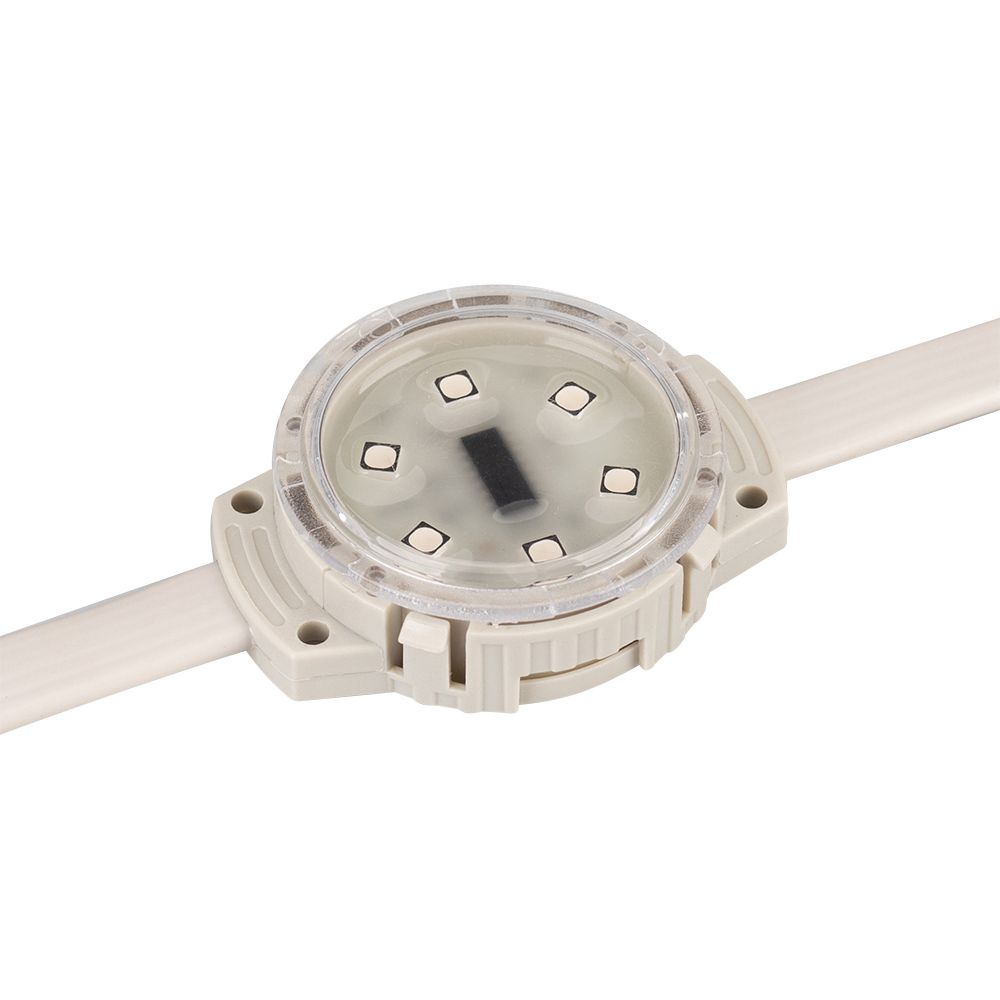 Модуль управляемый SOLEX-DMX-3535-6-24V RGB 120deg (D40x16mm, 1.5W, IP67) 028882