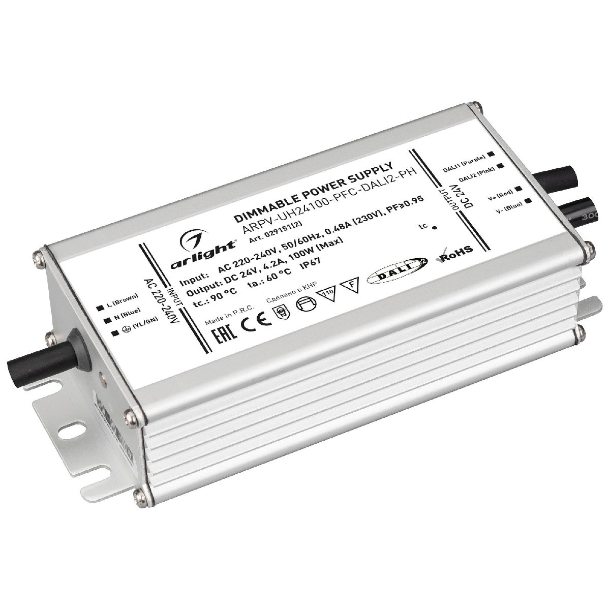 Блок питания ARPV-UH24100-PFC-DALI2-PH (24V, 4.2A, 100W, IP67) 029151(2)