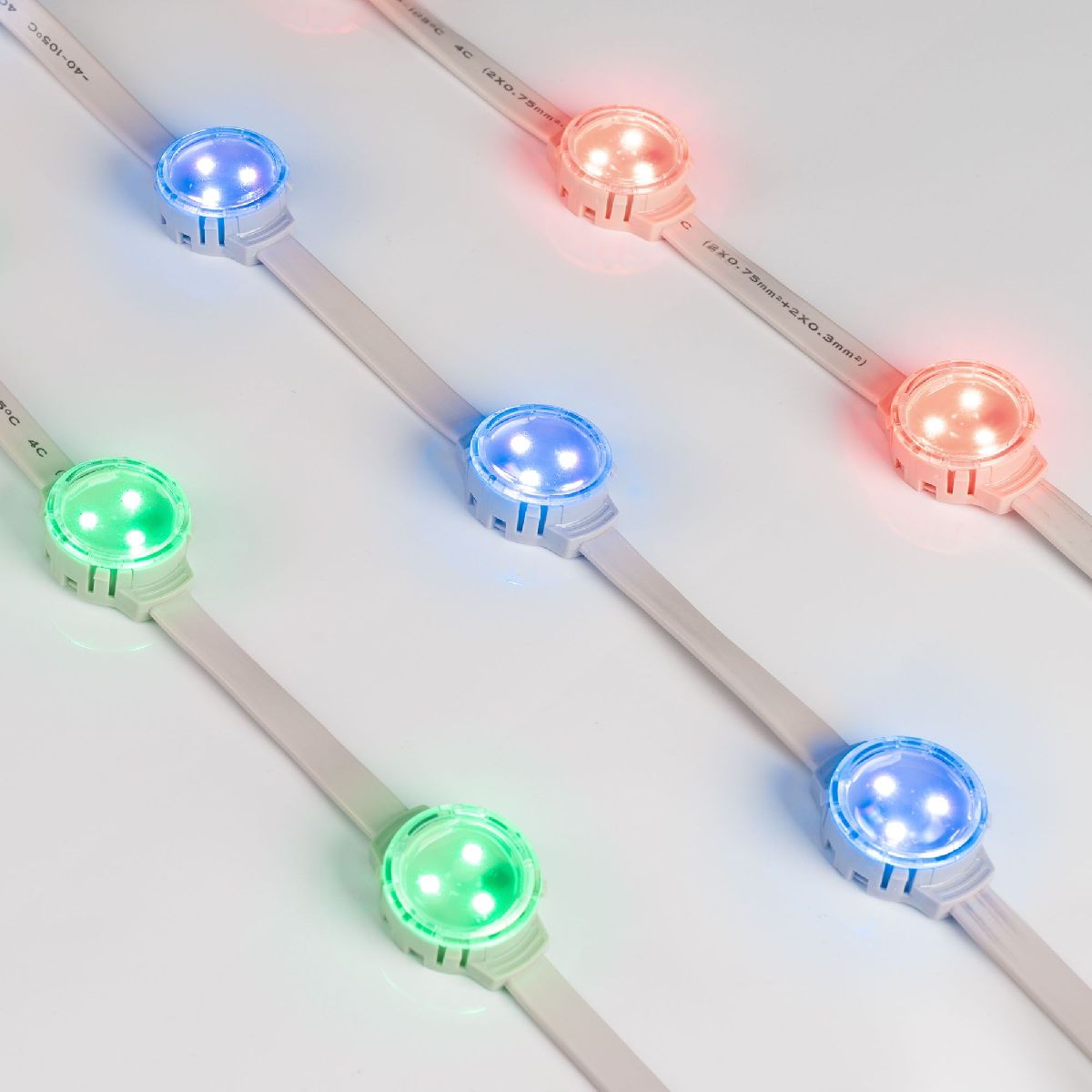 Модуль управляемый SOLEX-SPI-3535-3-12V RGB 120deg (D30x16mm, 0.75W, IP67) 029240