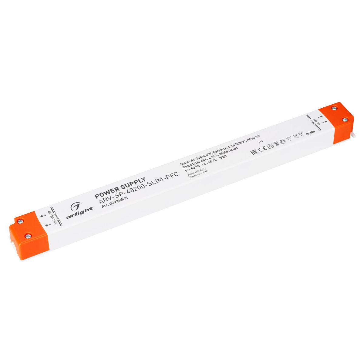 Блок питания ARV-SP-48200-SLIM-PFC (48V, 4.16A, 200W) 029265(3)