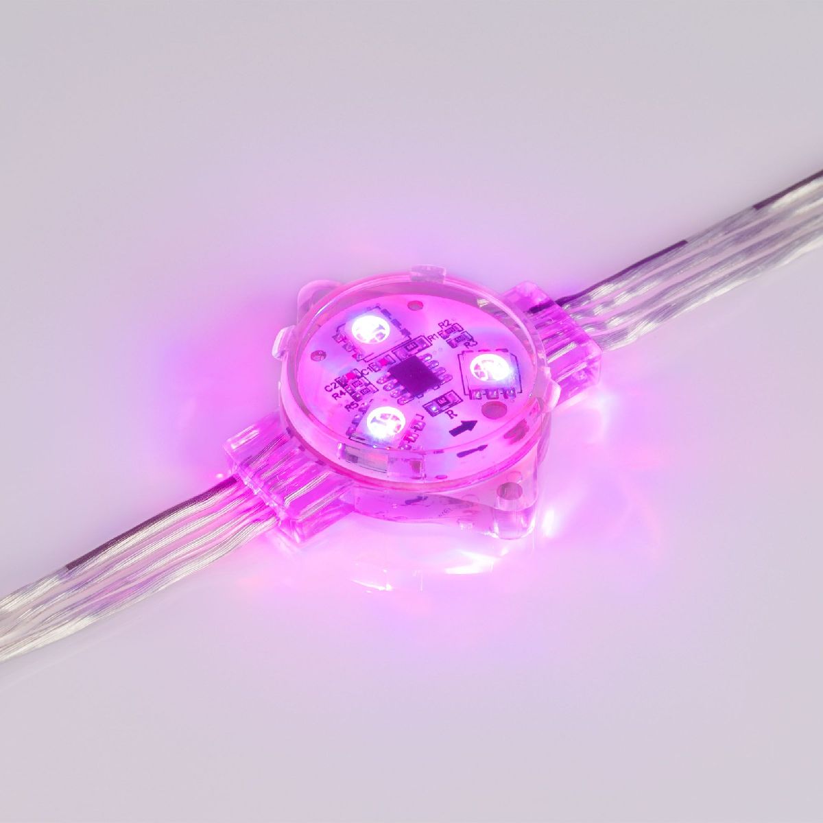 Модуль управляемый VISOR-SPI-5060-3-12V RGB 120deg (D30x16mm, 0.75W, IP68) 029377