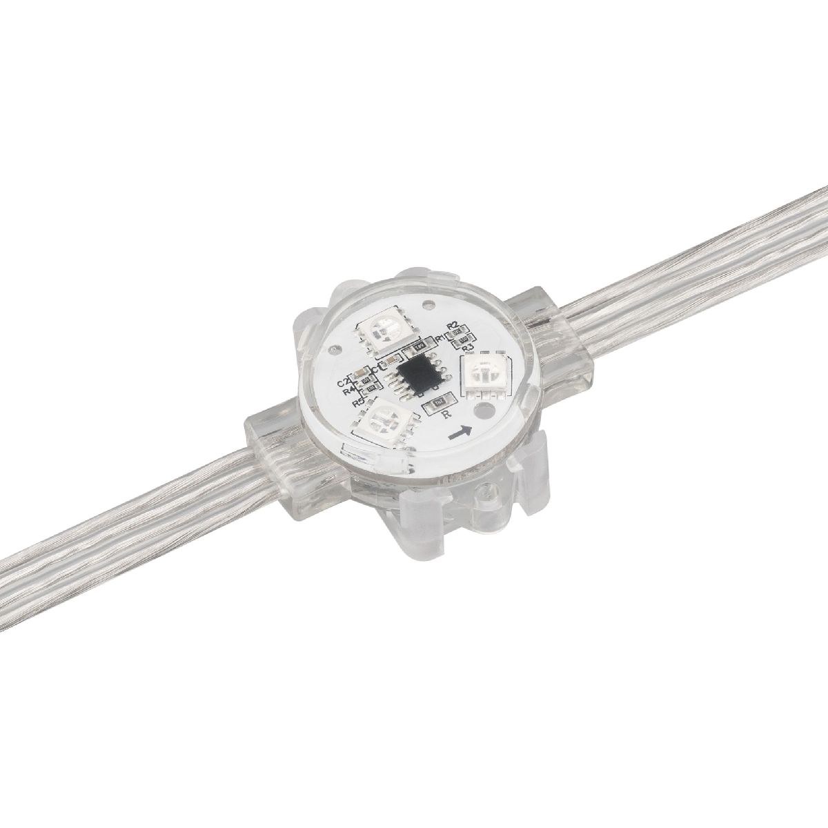Модуль управляемый VISOR-SPI-5060-3-12V RGB 120deg (D30x16mm, 0.75W, IP68) 029377
