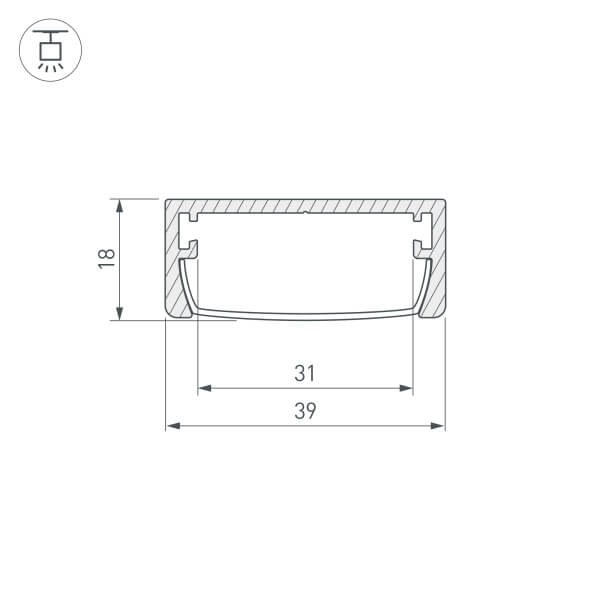 Алюминиевый профиль ARH-Wide-W39-2000 Anod 030982