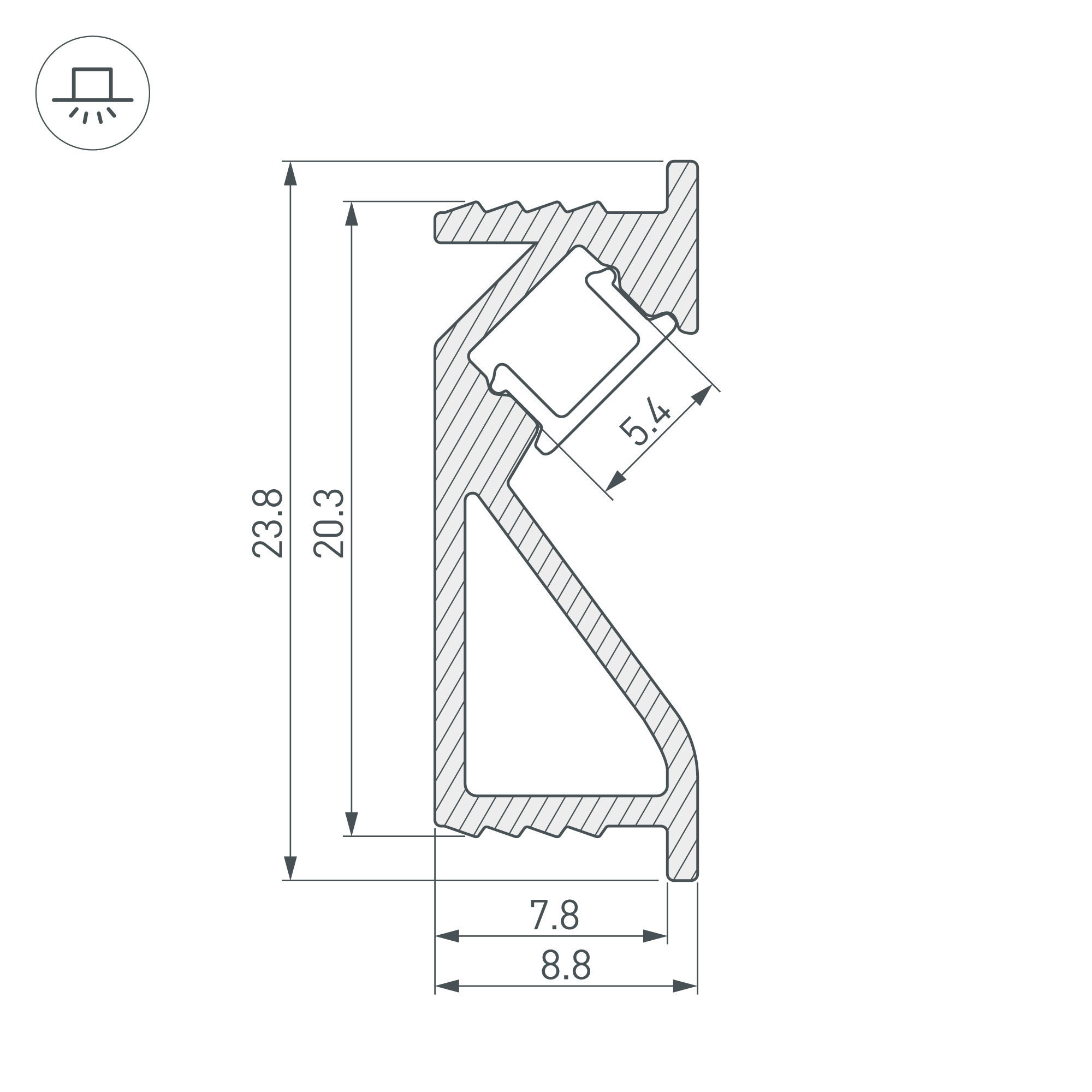 Алюминиевый профиль SL-Bevel-2000 Anod 031120(1)