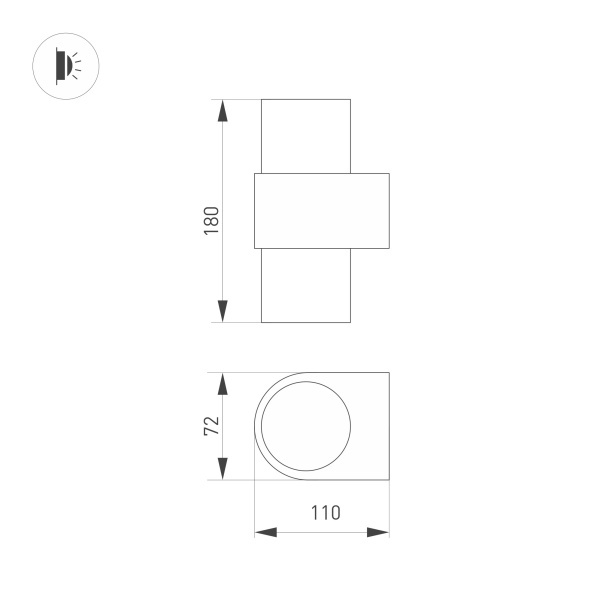 Настенный светильник SP-Spicy-Wall-Twin-S180x72-2x6W Day4000 033264