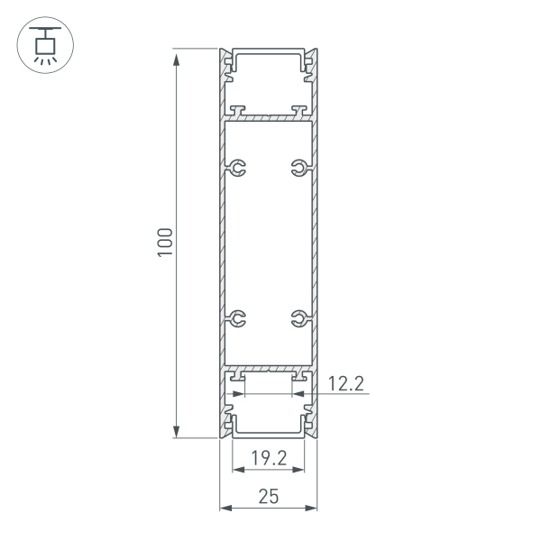Алюминиевый профиль SL-Line-25100-Dual-2500 Black 033735