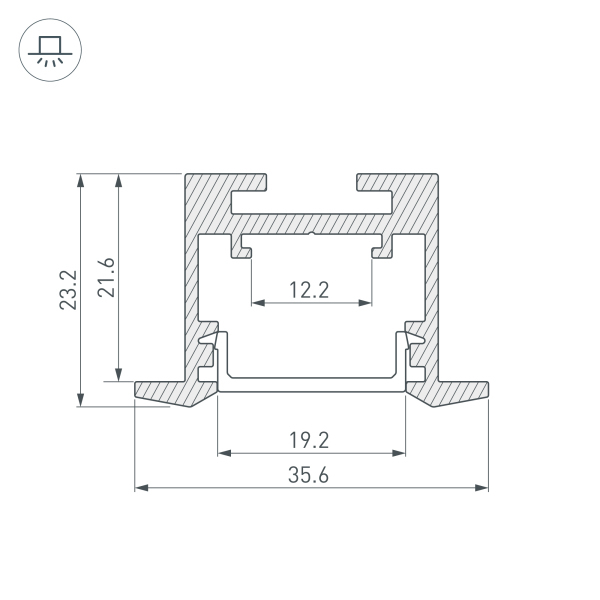 Алюминиевый профиль SL-Line-3523-F-2500 Black 033738
