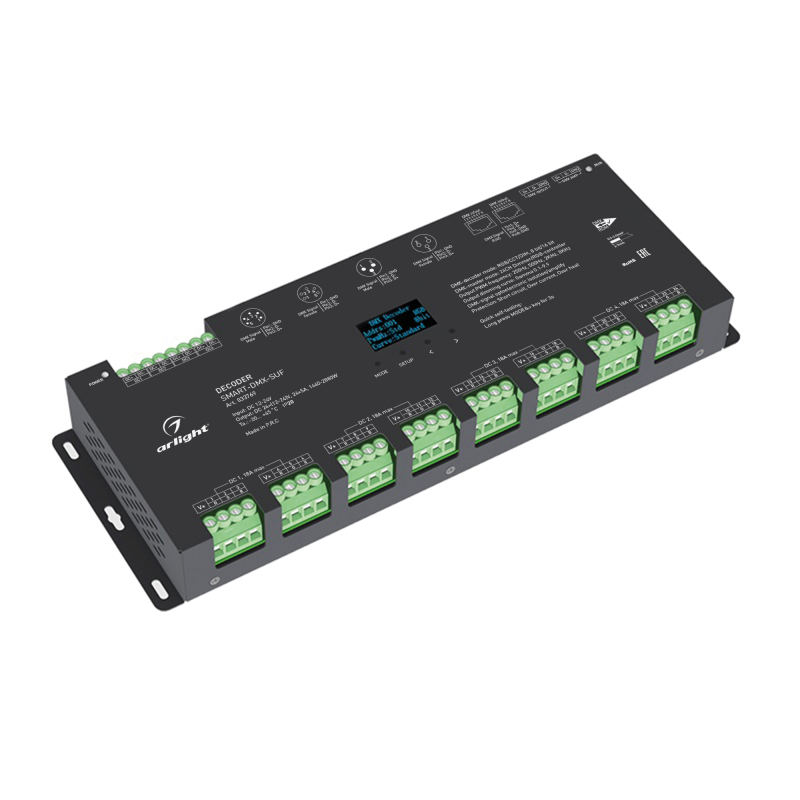 Декодер Smart-DMX-SUF (12-24V, 24x5A, XLR3, RJ45) 033769