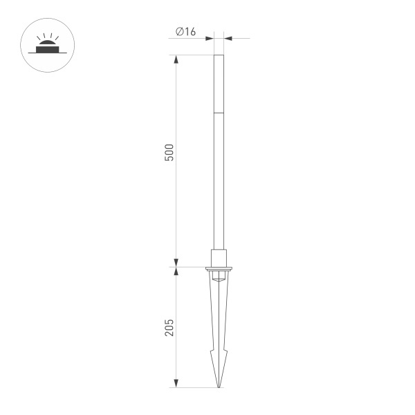 Ландшафтный светильник KT-Canna-L500-1W Warm3000 034161