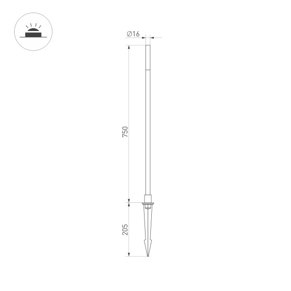 Ландшафтный светильник KT-Canna-L750-1W Warm3000 034162