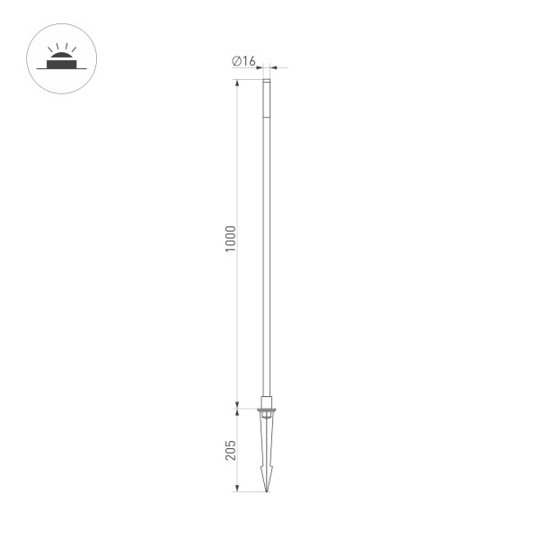 Ландшафтный светильник KT-Canna-L1000-1W Warm3000 034163