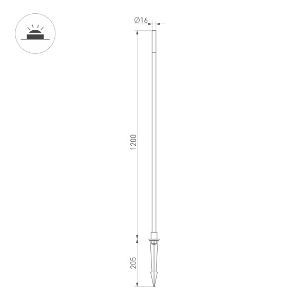 Ландшафтный светильник KT-Canna-L1200-1W Warm3000 034164