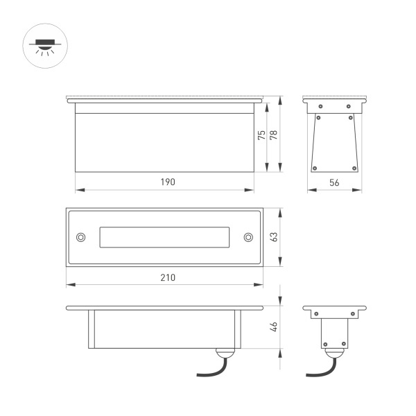 Ландшафтный светильник LTD-Line-Tilt-S210-8W Day4000 034827