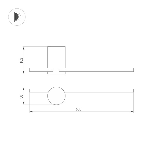 Настенный светильник SP-Vinci-S600x55-7W Warm3000 035683
