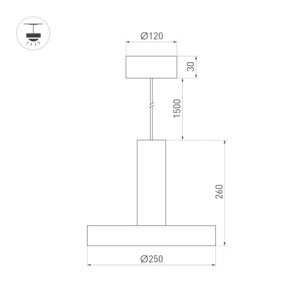 Подвесной светильник SP-Eric-R250-8W Warm3000 035924