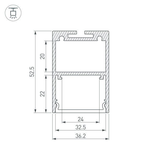 Алюминиевый профиль ARH-Line-3750A-3000 Anod 036137