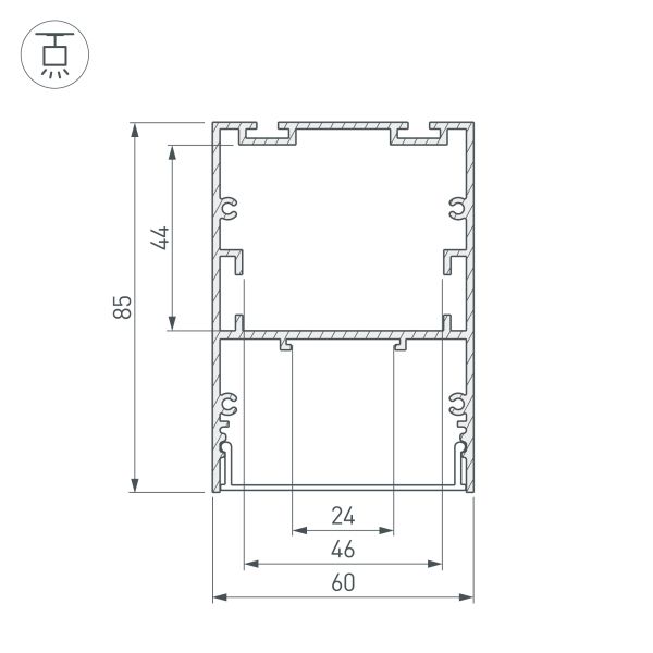 Алюминиевый профиль ARH-Line-6085-3000 Black 036138
