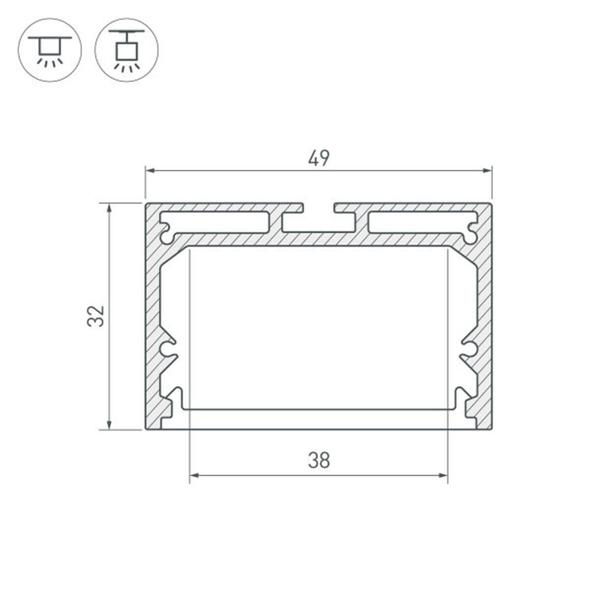 Алюминиевый профиль SL-Line-4932-3000 Black 036254