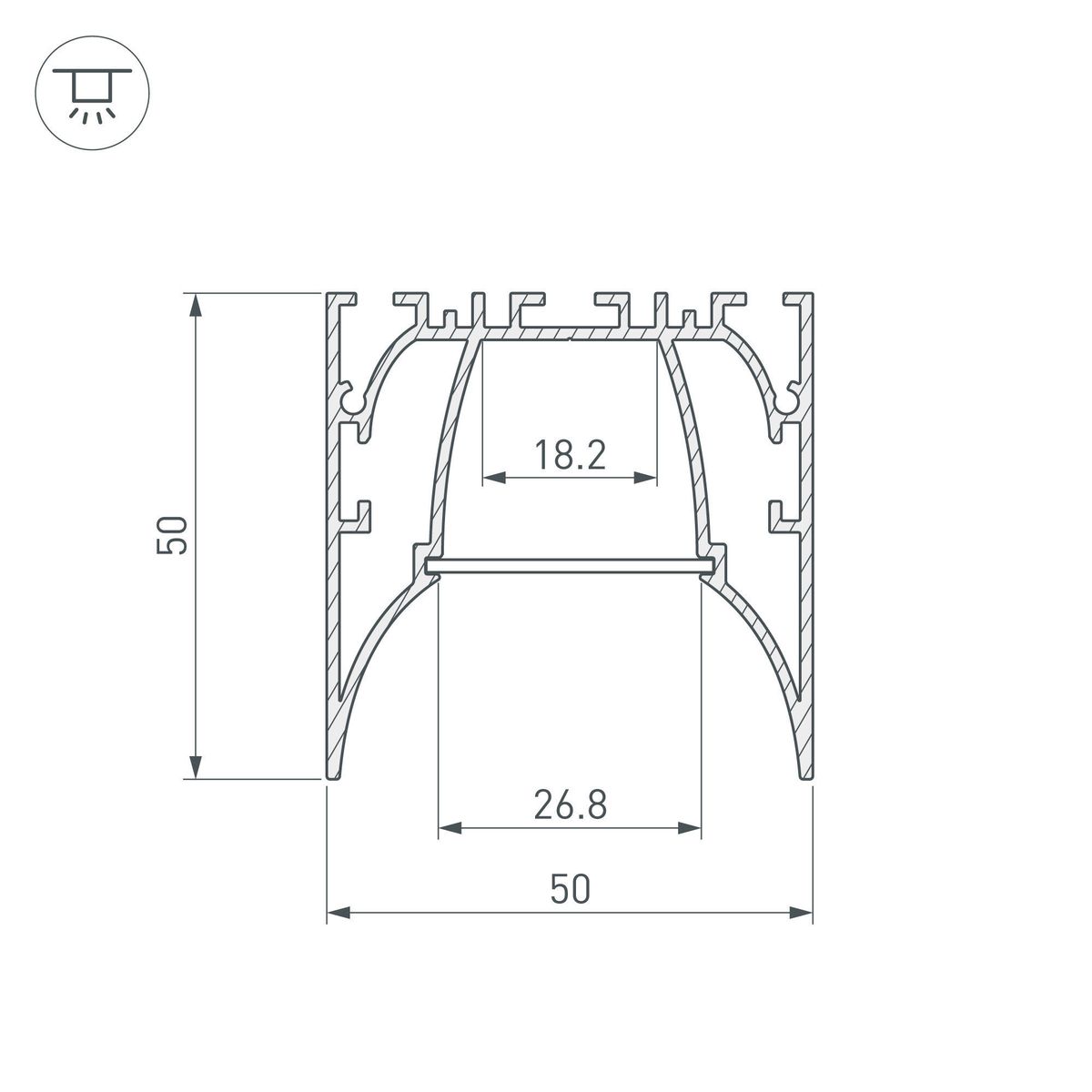 Алюминиевый профиль ARH-Line-5050-Comfort-2000 Anod 036353