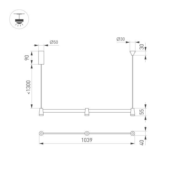 Подвесной светильник SP-Elizeo-S1000-16W Warm3000 036593