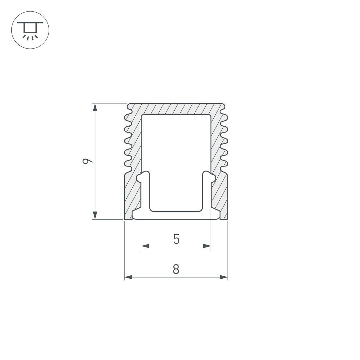 Алюминиевый профиль с экраном SL-Mini-8-2000 Anod+Opal 036832