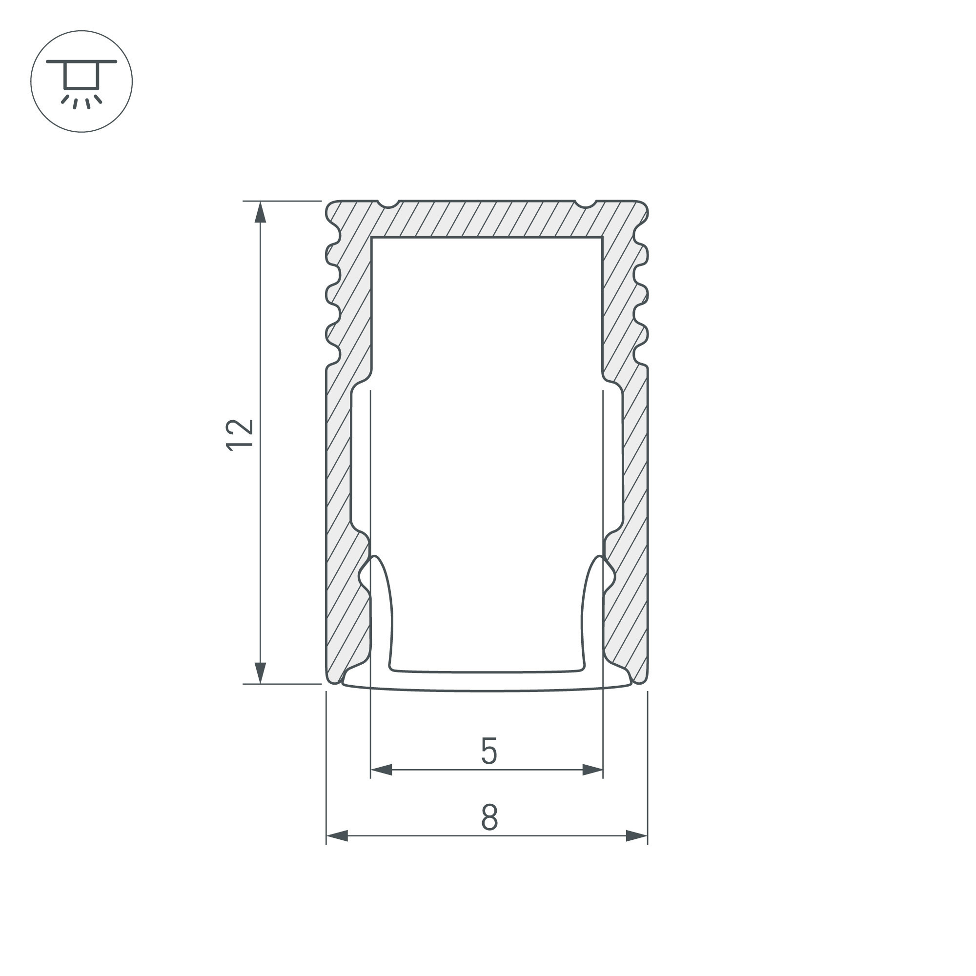 Алюминиевый профиль SL-MINI-8-H12-2000 WHITE 037107