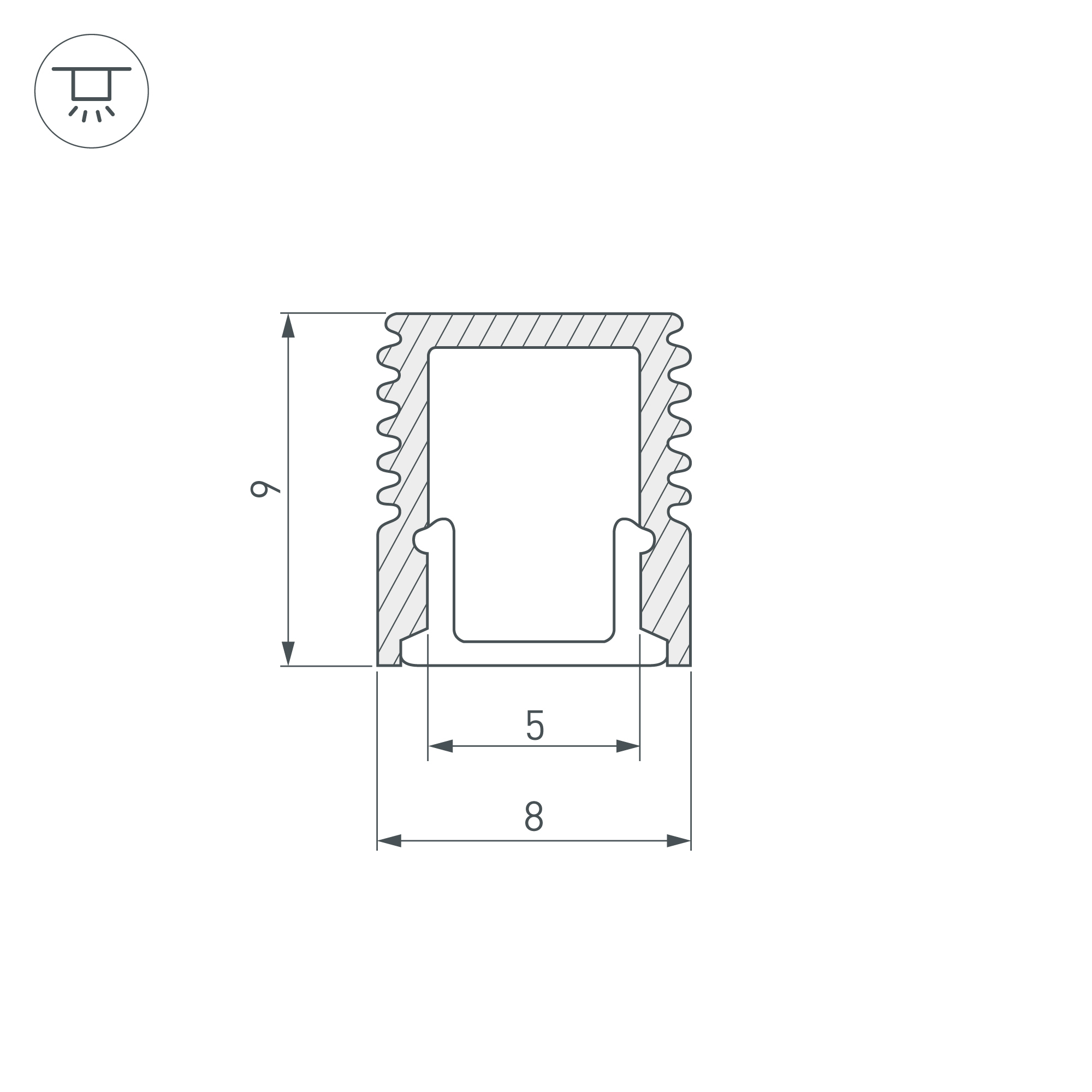 Алюминиевый профиль SL-MINI-8-2000 WHITE 037109