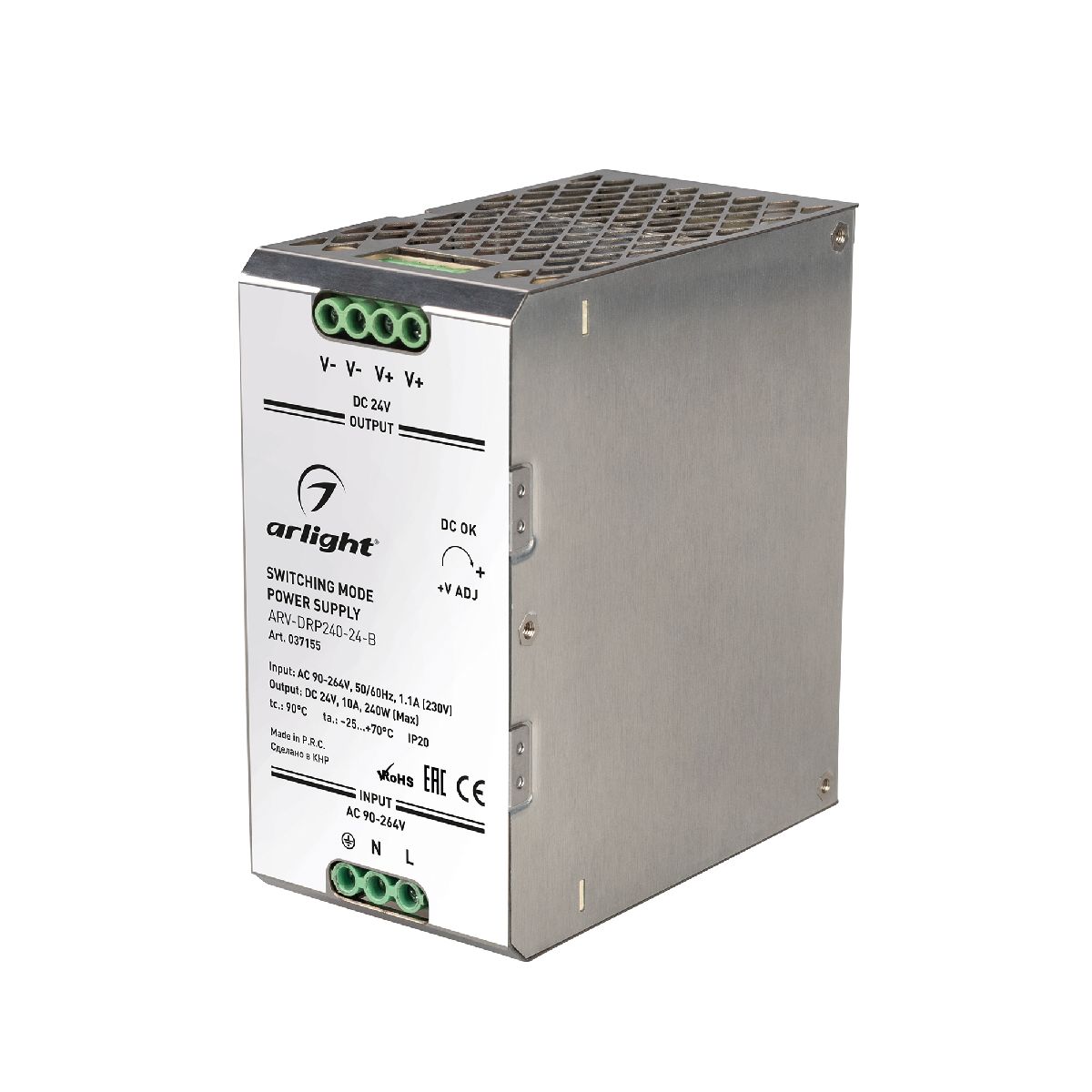 Блок питания ARV-DRP240-24-B (24V, 10A, 240W, PFC) 037155