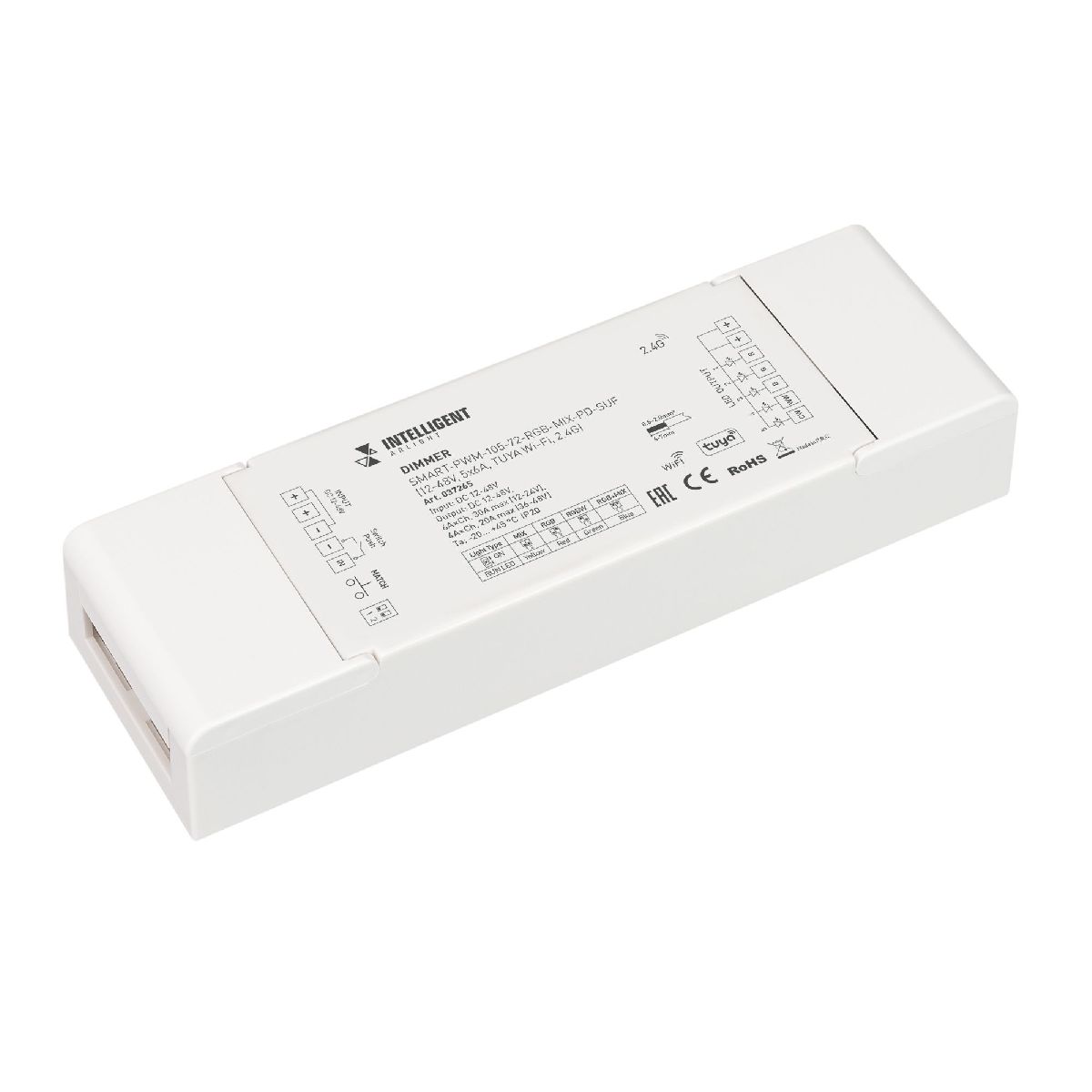 Диммер SMART-PWM-105-72-RGB-MIX-PD-SUF (12-48V, 5x6A, TUYA Wi-Fi, 2.4G) 037265