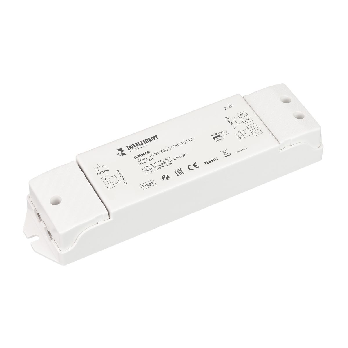 Диммер SMART-PWM-102-72-CDW-PD-SUF (12-36V, 2x5A, ZB, 2.4G) 037341