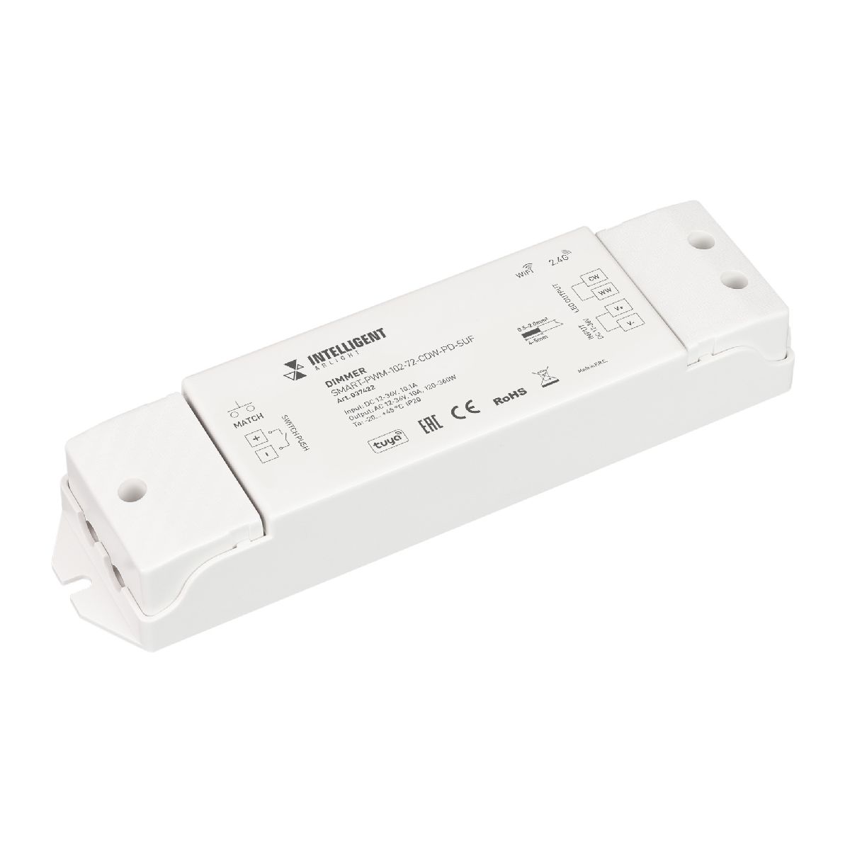 Диммер SMART-PWM-102-72-CDW-PD-SUF (12-36V, 2x5A, TUYA Wi-Fi, 2.4G) 037422
