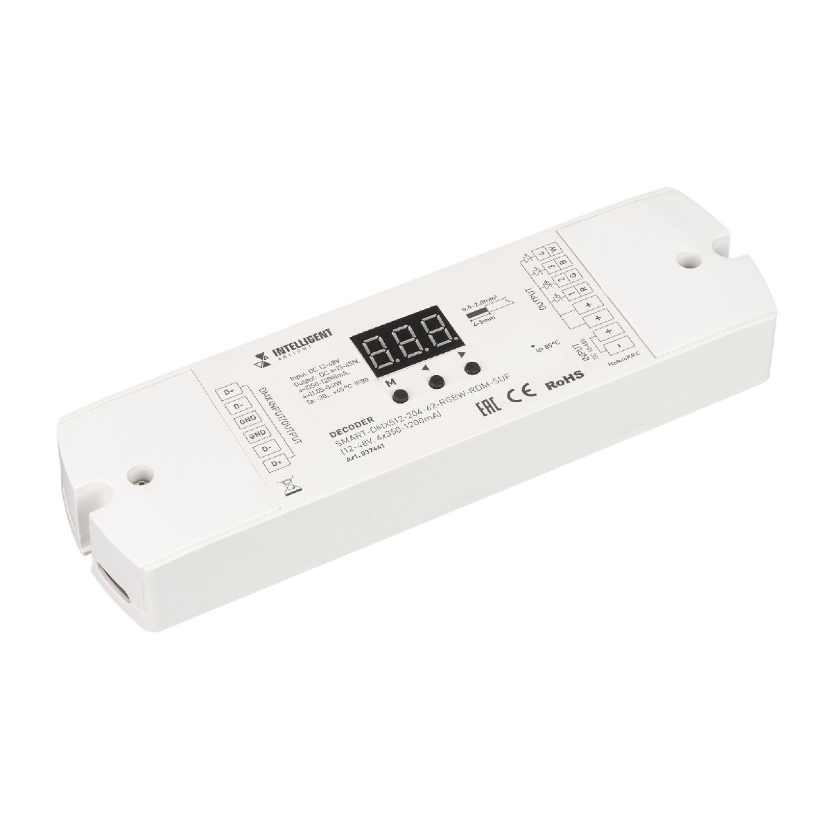 Декодер SMART-DMX512-204-62-RGBW-RDM-SUF (12-48V, 4x350-1200mA) 037441