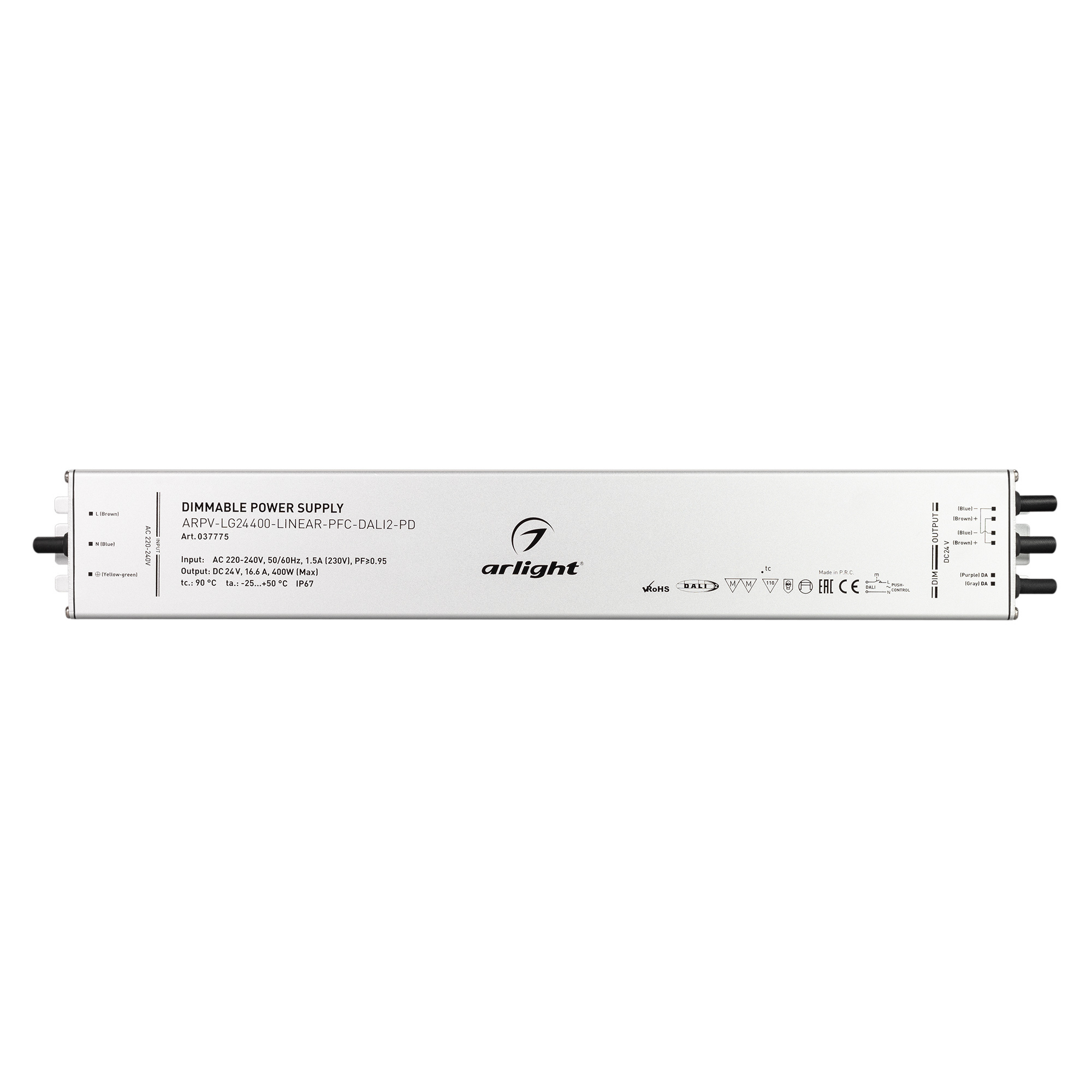 Блок питания ARPV-LG24400-LINEAR-PFC-DALI2-PD (24V, 16.7A, 400W) 037775
