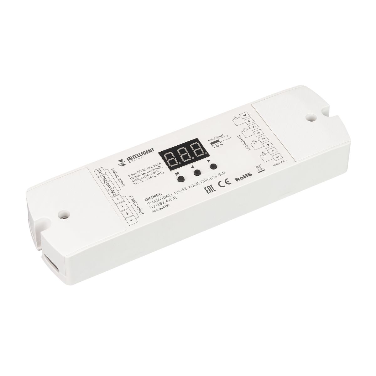 Диммер SMART-DALI-104-62-ADDR-DIM-DT6-SUF (12-48V, 4x5A) 038157