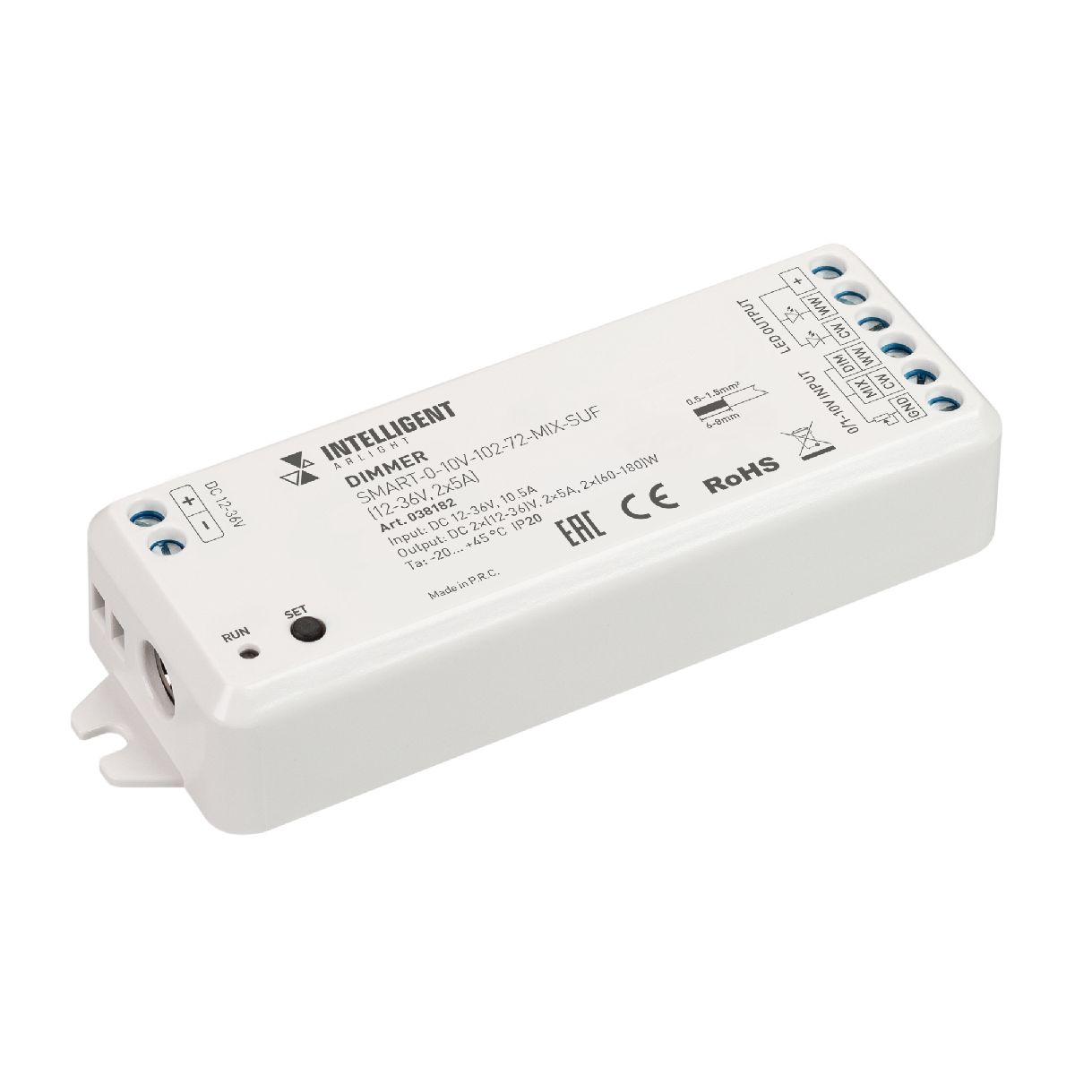 Диммер SMART-0-10V-102-72-MIX-SUF (12-36V, 2x5A) 038182