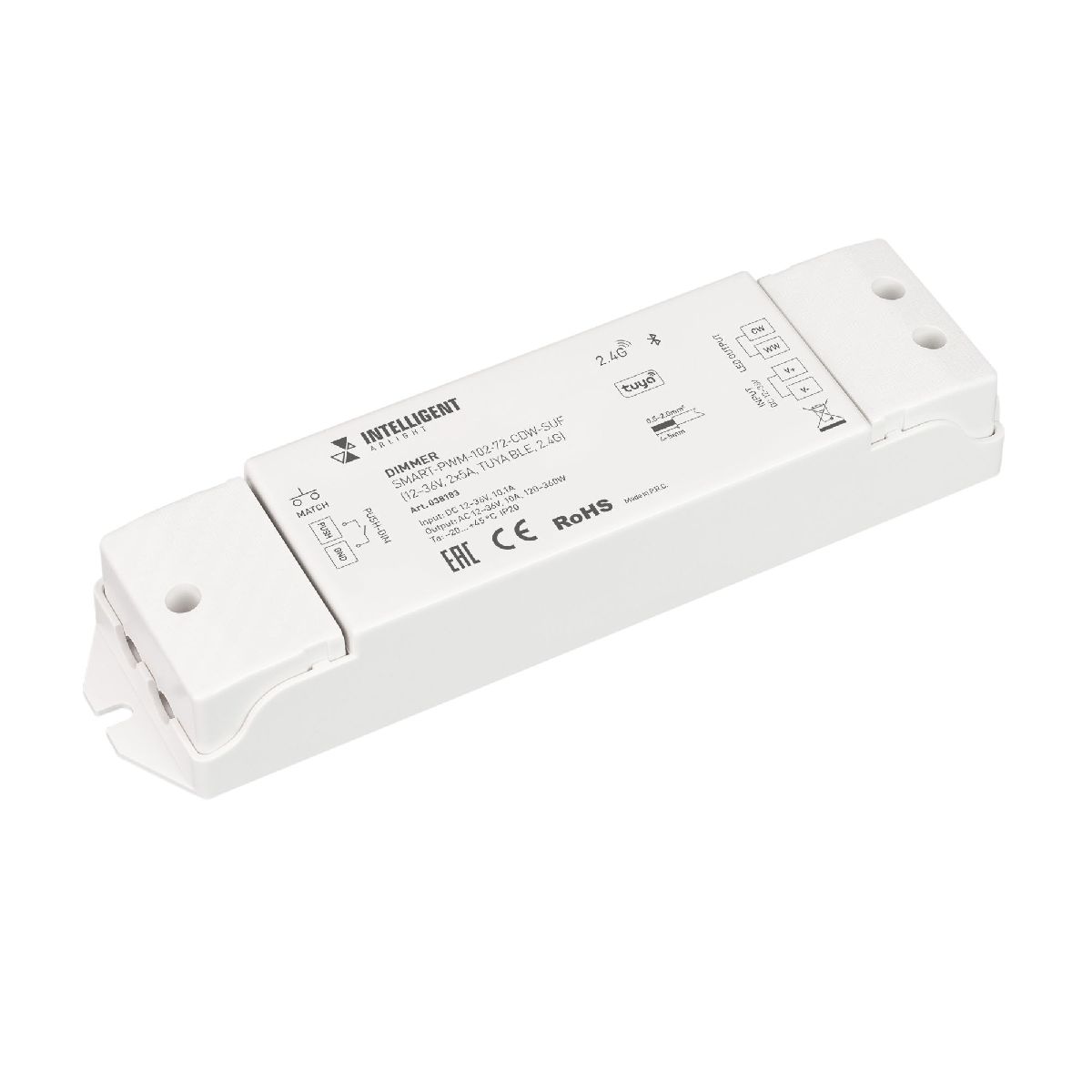 Диммер SMART-PWM-102-72-CDW-SUF (12-36V, 2x5A, TUYA BLE, 2.4G) 038183