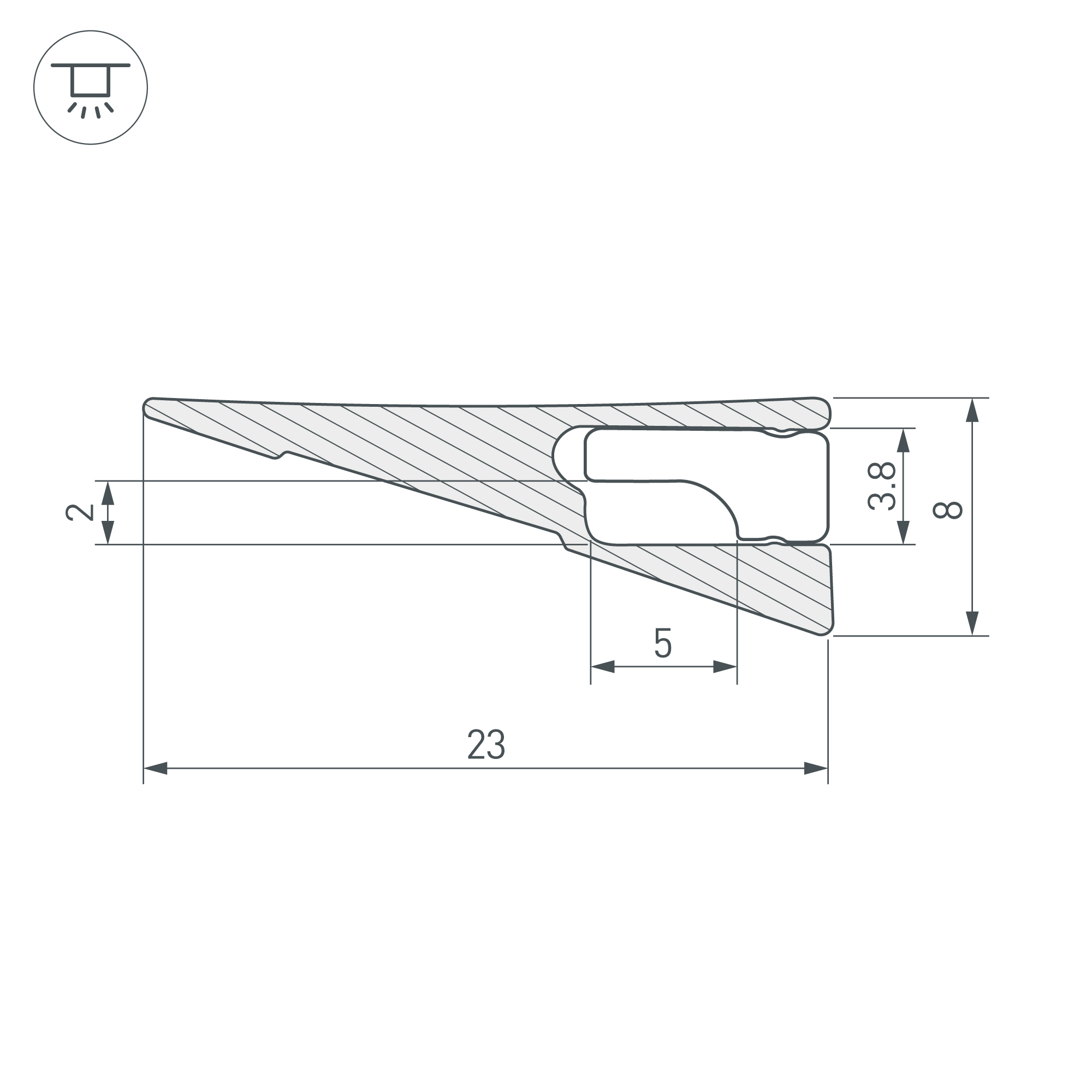 Алюминиевый профиль SL-MINI-SHELF-H8-2000 ANOD OLIVE GREY 038205