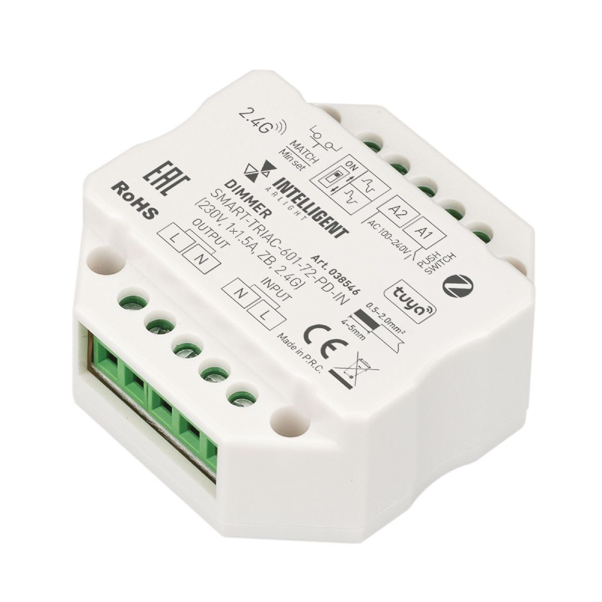 Диммер SMART-TRIAC-601-72-PD-IN (230V, 1x1.5A, ZB, 2.4G) 038546