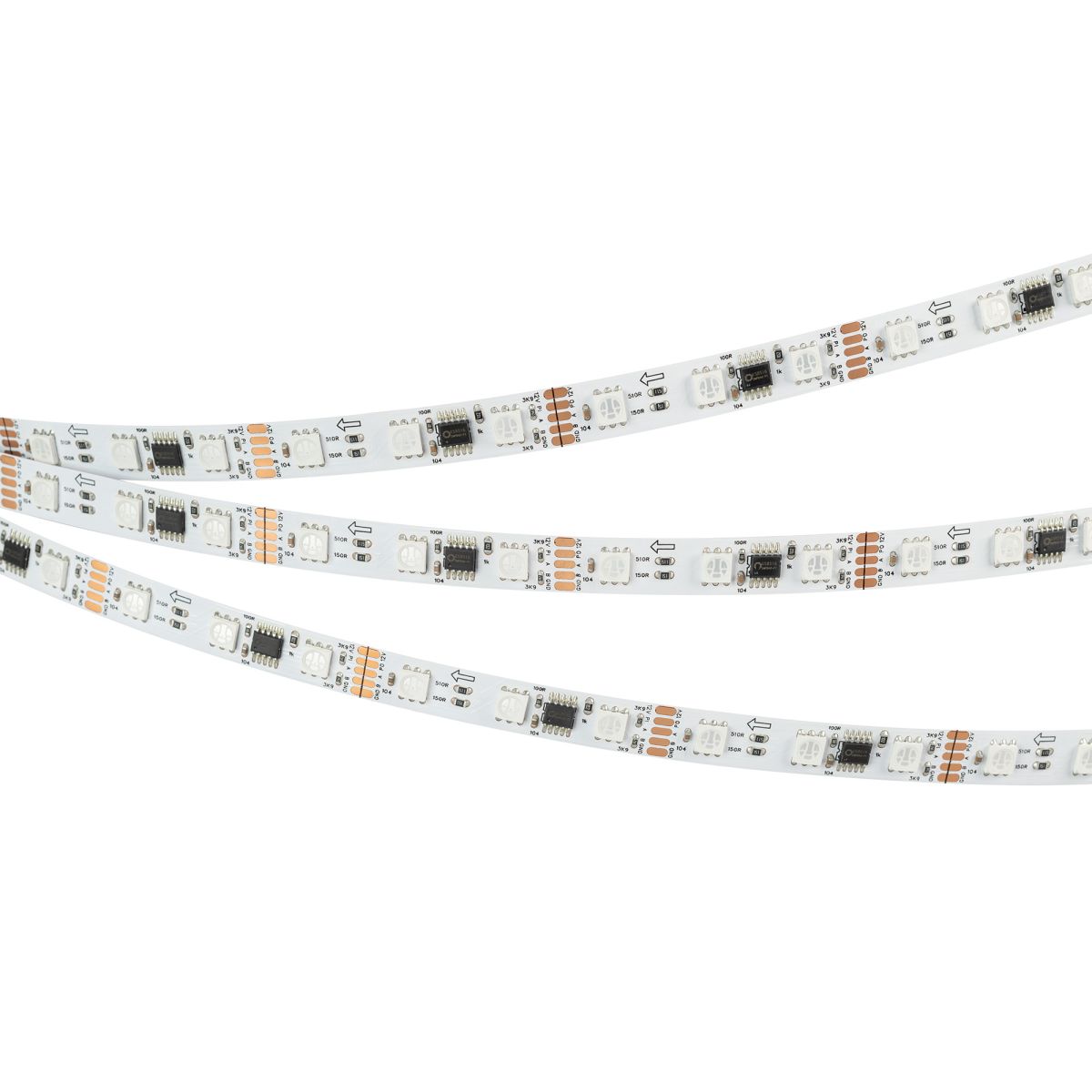 Светодиодная лента DMX-B60-10mm 12V RGB-PX3 (14 W/m, IP20, 5m) 039174(1)