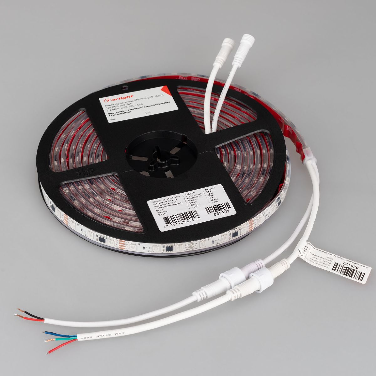 Светодиодная герметичная лента SPI-PFS-B60-12mm 12V RGB-PX3-BPT (12 W/m, IP68, 5060, 5m) 039177