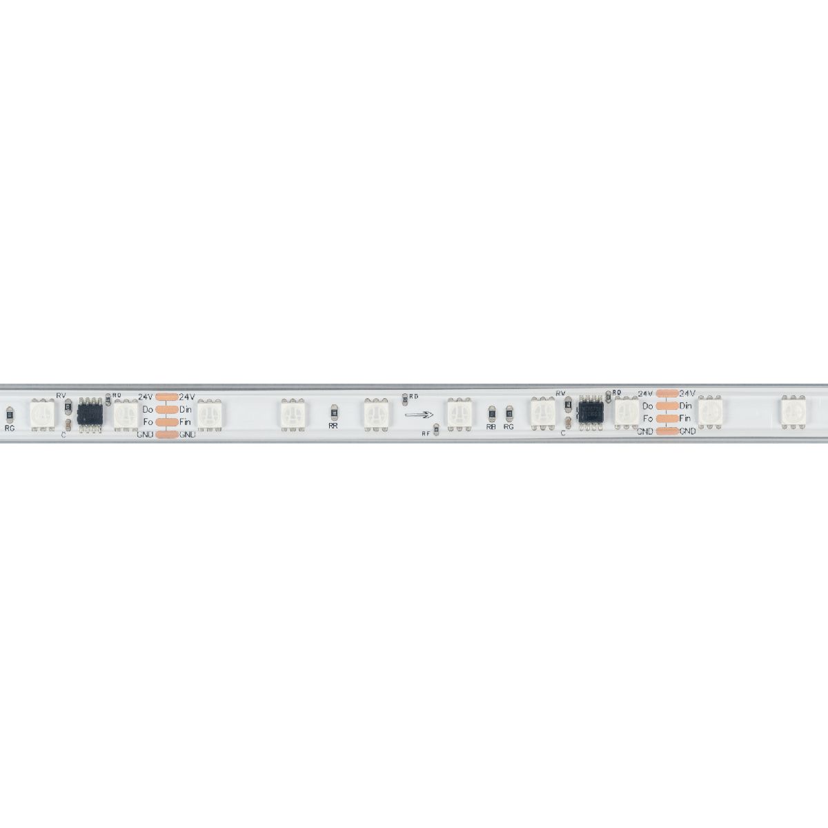 Светодиодная герметичная лента SPI-PS-B60-12mm 24V RGB-PX6-BPT (12 W/m, IP67, 5060, 5m) 039181