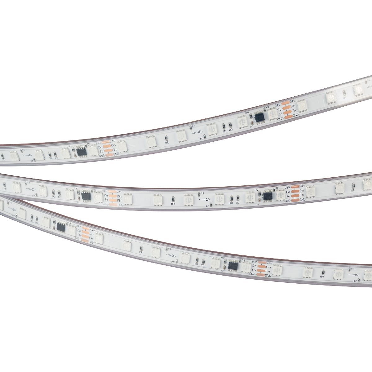 Светодиодная герметичная лента SPI-PS-B60-12mm 24V RGB-PX6-BPT (12 W/m, IP67, 5060, 5m) 039181