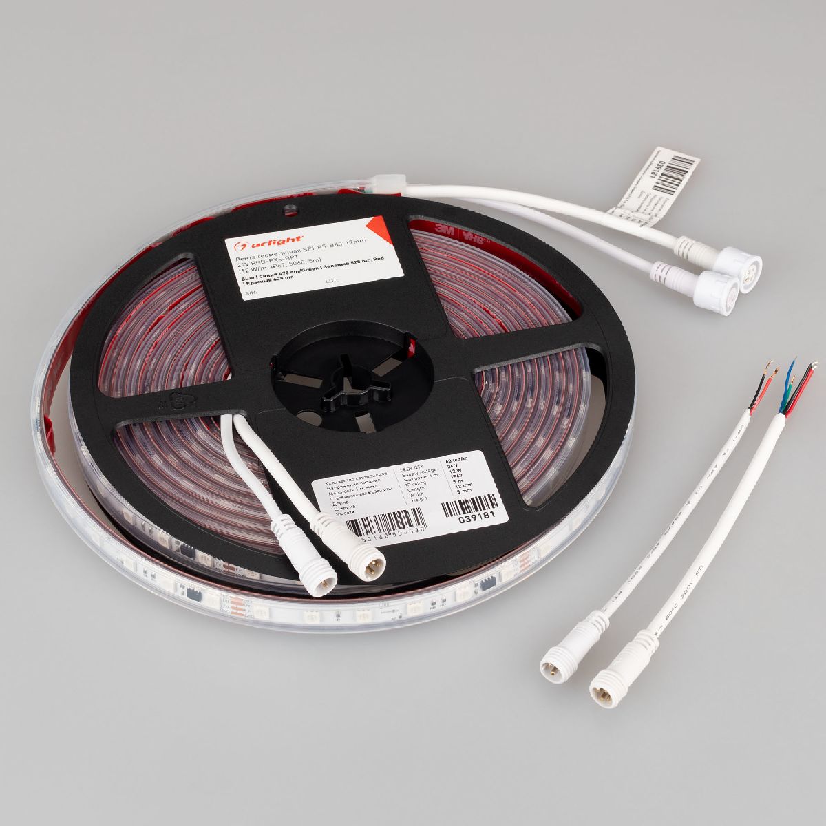 Светодиодная герметичная лента SPI-PS-B60-12mm 24V RGB-PX6-BPT (12 W/m, IP67, 5060, 5m) 039181