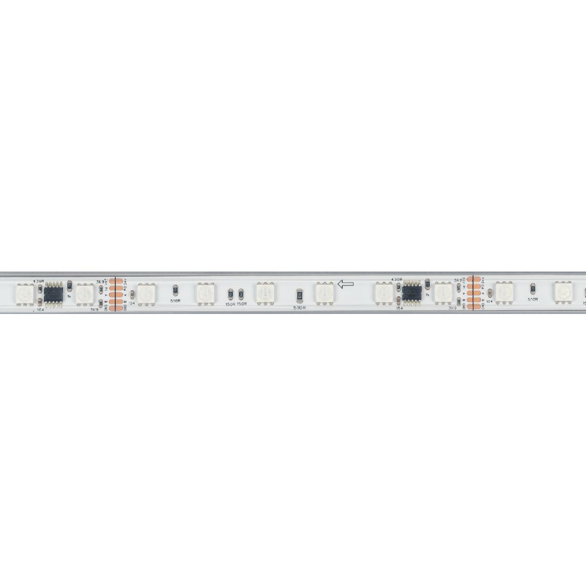 Светодиодная герметичная лента DMX-PS-B60-12mm 24V RGB-PX6 (14 W/m, IP67, 5060, 5m) 039182