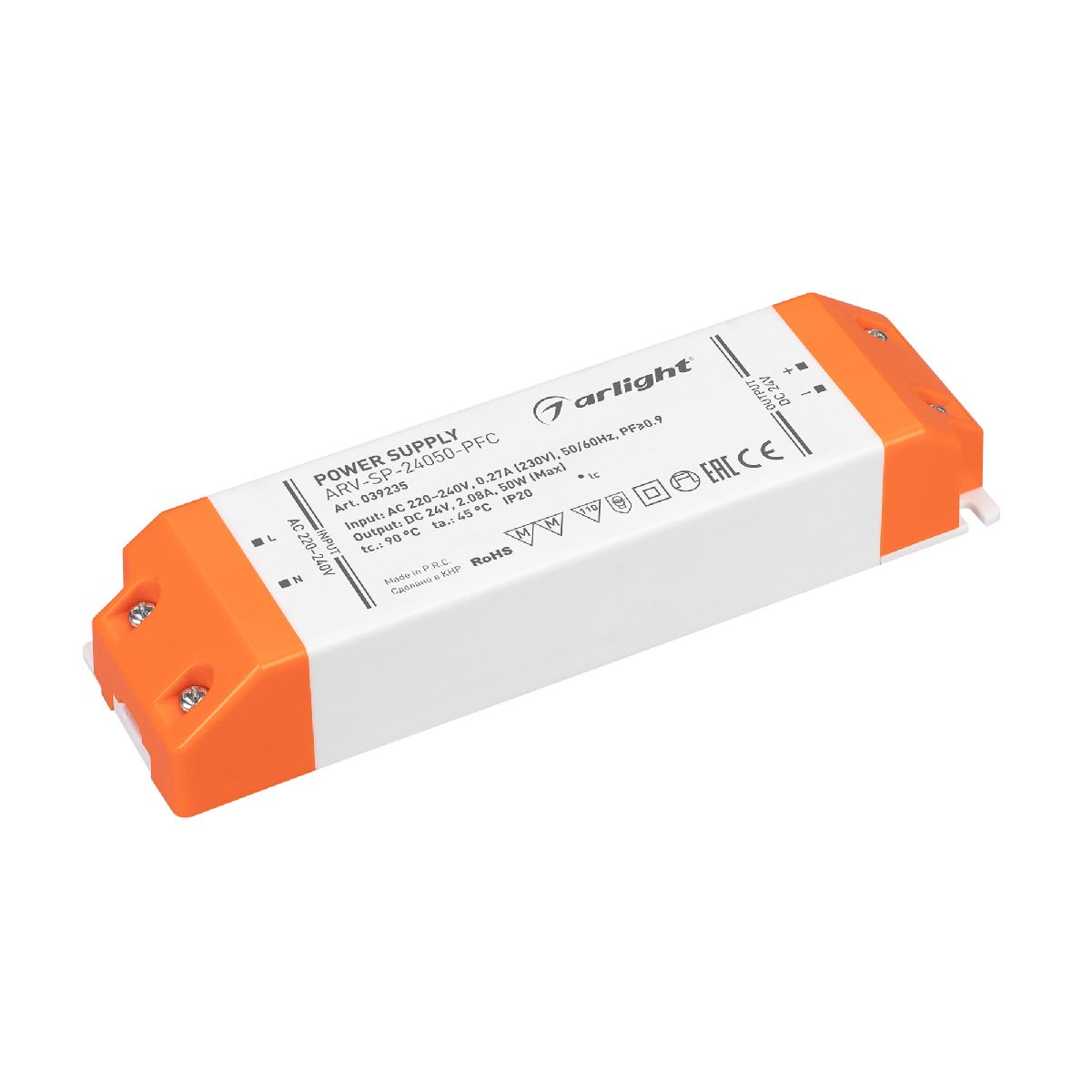 Блок питания ARV-SP-24050-PFC (24V, 2.08A, 50W) 039235