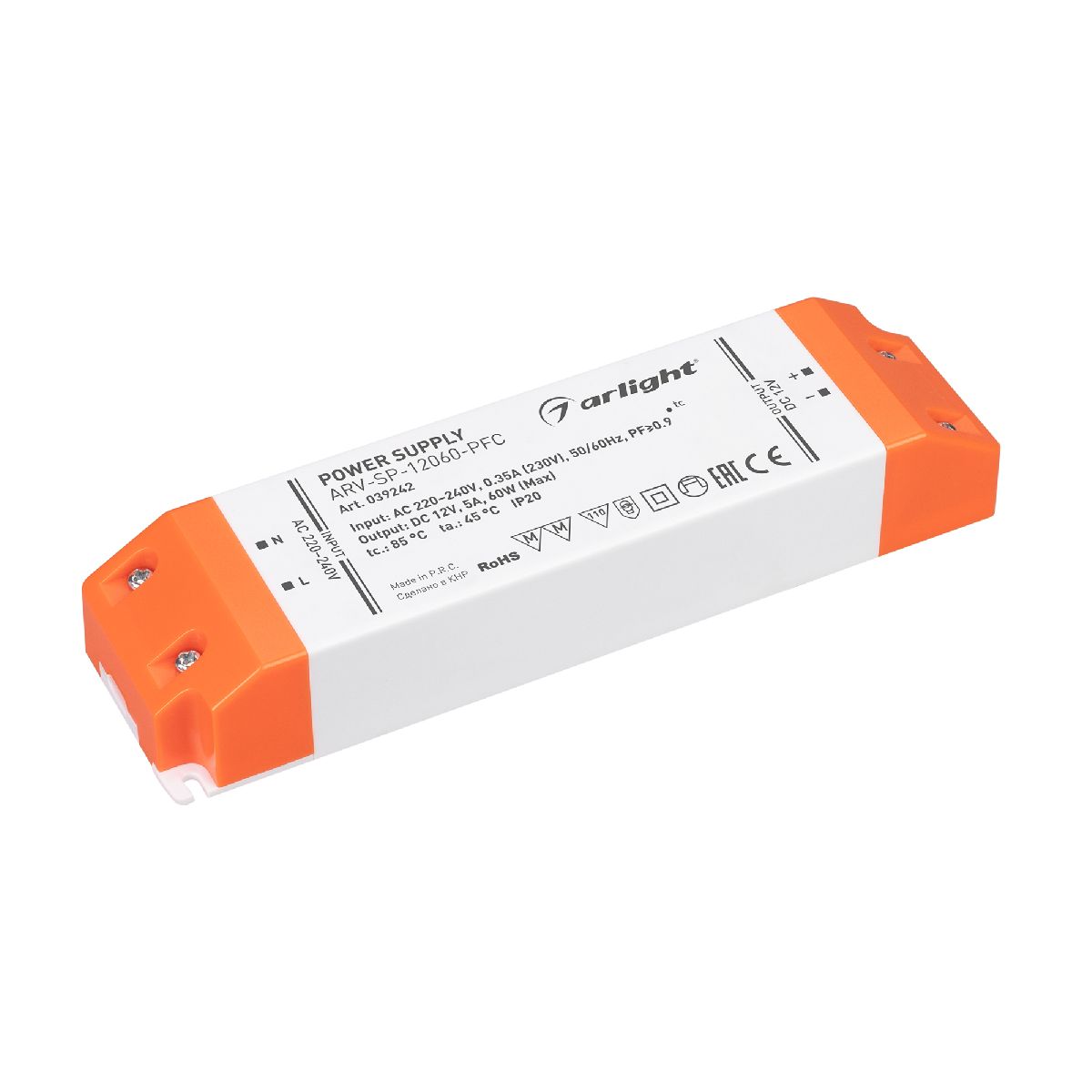 Блок питания ARV-SP-12060-PFC (12V, 5A, 60W) 039242