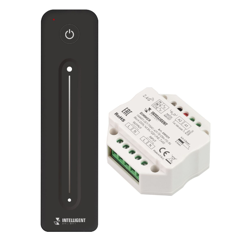 Диммер SMART-SET-TRIAC-601-72-DIM-PD-IN Black 230V, 1x1.5A, ПДУ LINE, 2.4G 039329